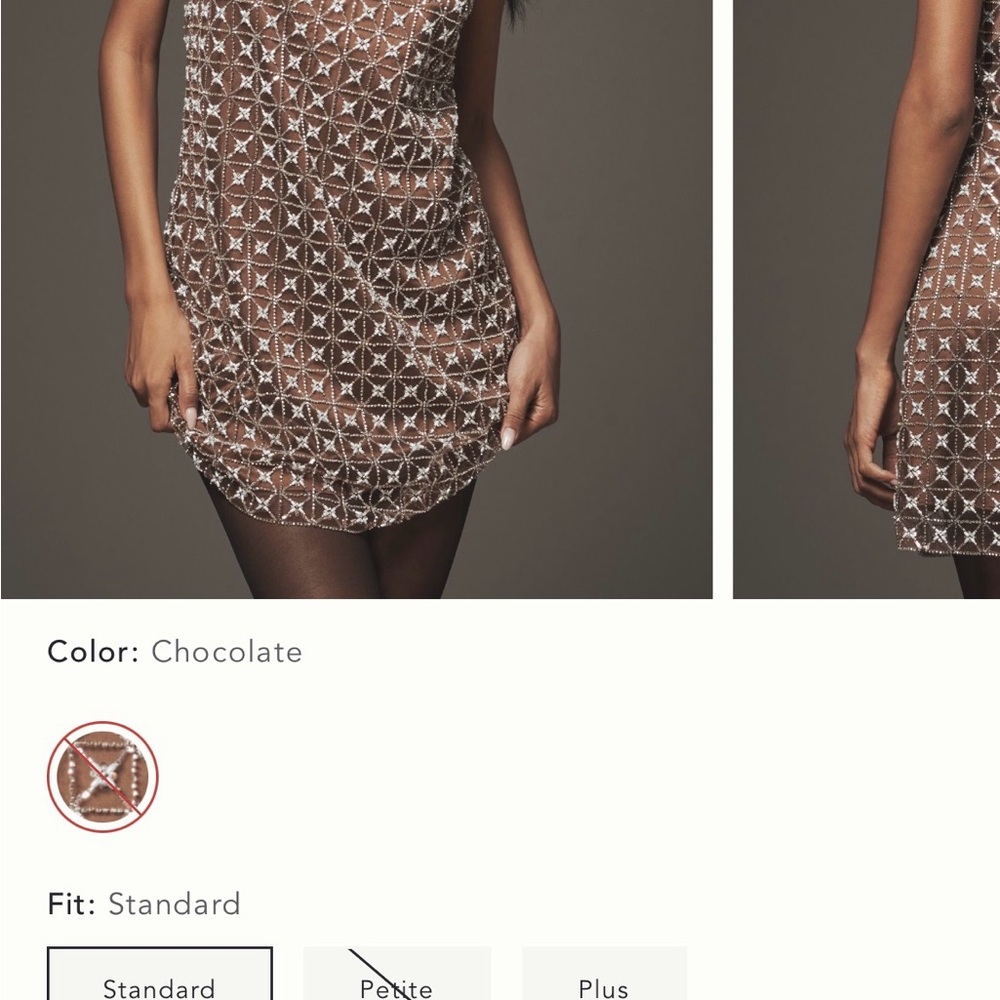 SAYLOR Chocolate Beaded Sequin Mini Dress - Picture 3 of 5